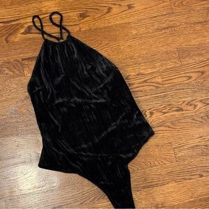 Urban Outfitters Black Velvet Bodysuit